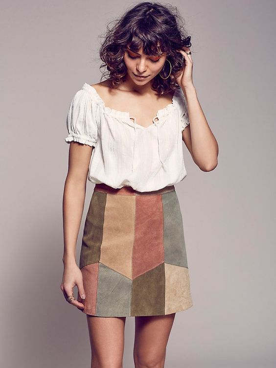 Gonna patchwork a colori